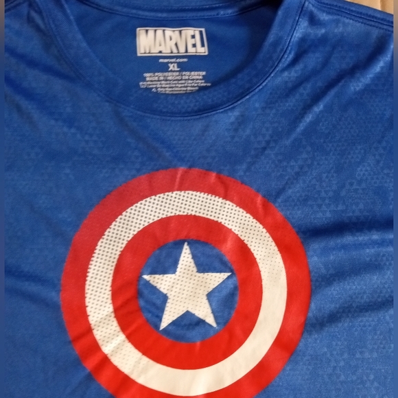 Marvel Captain America Tee-shirt Size XL Blue 100% Polyester - Picture 5 of 7